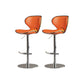 Taburetes de barra tapizados de estilo glamoroso taburete de barra de altura ajustable con base cromada