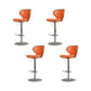 Taburetes de barra tapizados de estilo glamoroso taburete de barra de altura ajustable con base cromada