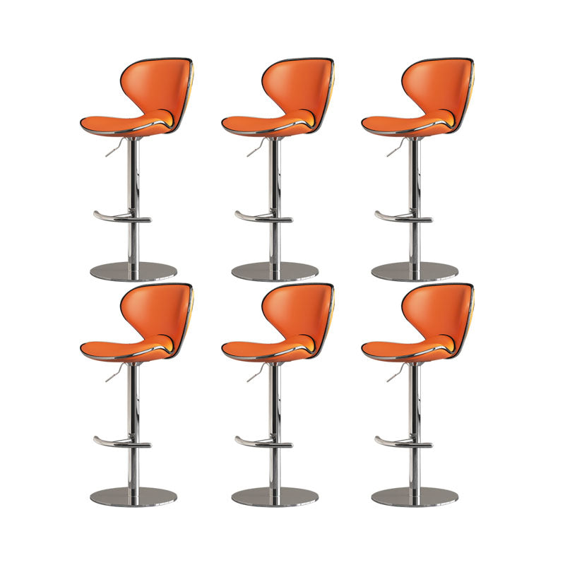 Taburetes de barra tapizados de estilo glamoroso taburete de barra de altura ajustable con base cromada