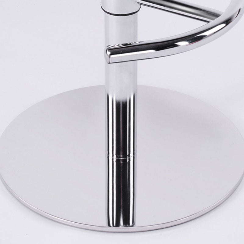 Taburetes de barra tapizados de estilo glamoroso taburete de barra de altura ajustable con base cromada
