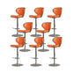 Taburetes de barra tapizados de estilo glamoroso taburete de barra de altura ajustable con base cromada