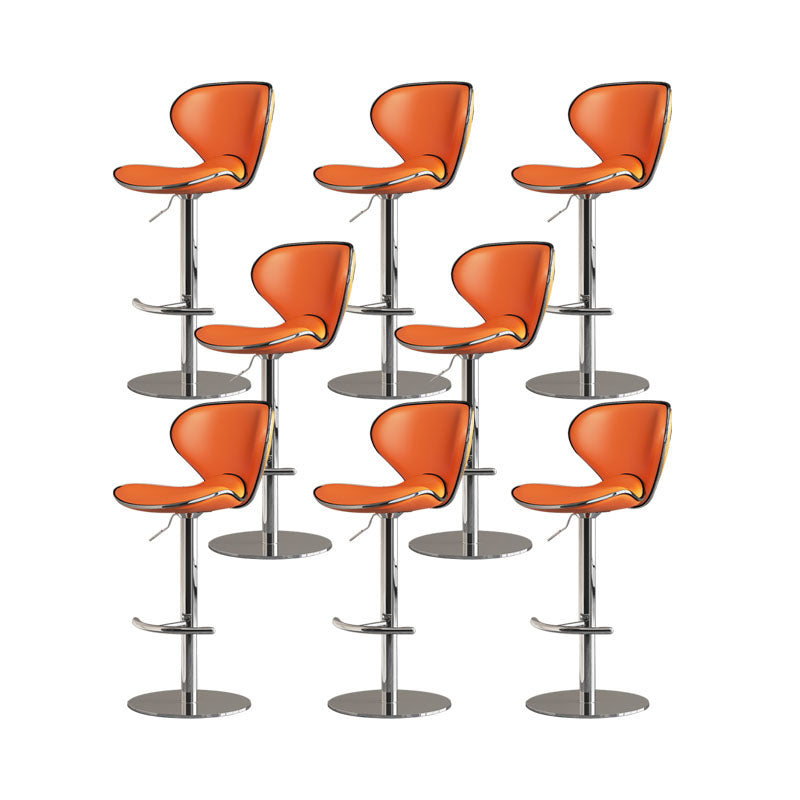 Taburetes de barra tapizados de estilo glamoroso taburete de barra de altura ajustable con base cromada