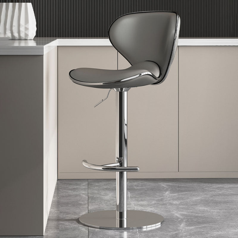 Taburetes de barra tapizados de estilo glamoroso taburete de barra de altura ajustable con base cromada