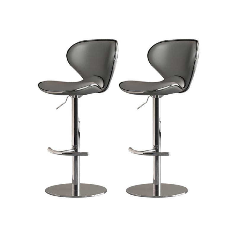 Taburetes de barra tapizados de estilo glamoroso taburete de barra de altura ajustable con base cromada