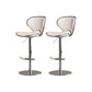 Taburetes de barra tapizados de estilo glamoroso taburete de barra de altura ajustable con base cromada