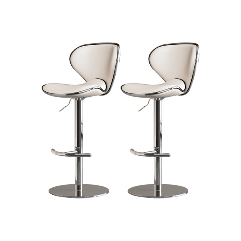 Taburetes de barra tapizados de estilo glamoroso taburete de barra de altura ajustable con base cromada
