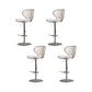 Taburetes de barra tapizados de estilo glamoroso taburete de barra de altura ajustable con base cromada