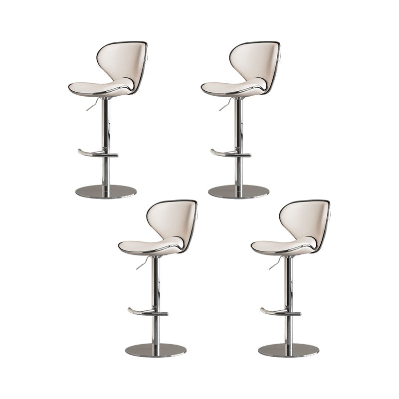 Taburetes de barra tapizados de estilo glamoroso taburete de barra de altura ajustable con base cromada