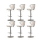 Taburetes de barra tapizados de estilo glamoroso taburete de barra de altura ajustable con base cromada