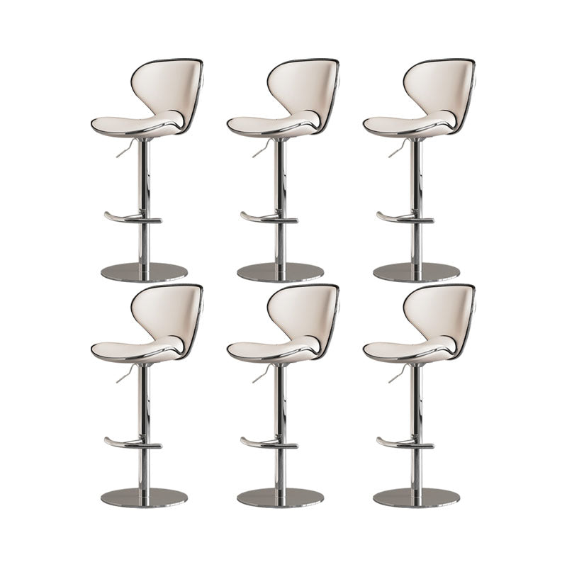 Taburetes de barra tapizados de estilo glamoroso taburete de barra de altura ajustable con base cromada
