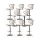 Taburetes de barra tapizados de estilo glamoroso taburete de barra de altura ajustable con base cromada
