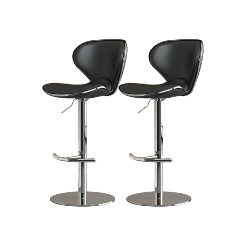 Taburetes de barra tapizados de estilo glamoroso taburete de barra de altura ajustable con base cromada