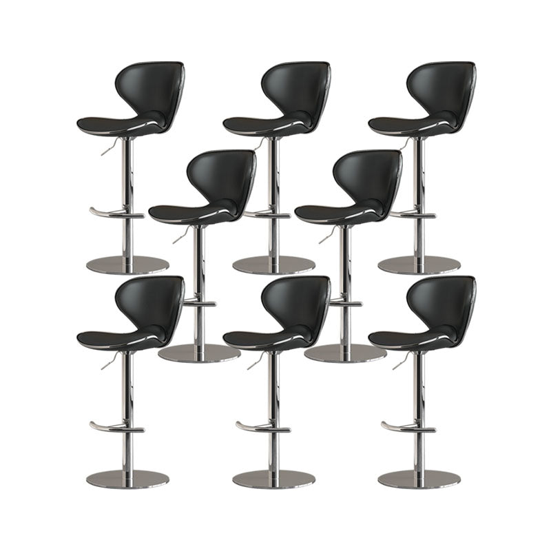 Taburetes de barra tapizados de estilo glamoroso taburete de barra de altura ajustable con base cromada