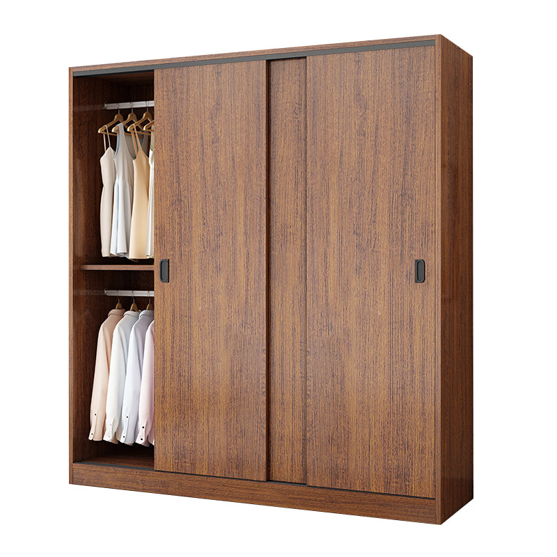 Solid Wood Frame Wardrobe Freestanding Wardrobe with Sliding Doors