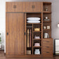 Solid Wood Frame Wardrobe Freestanding Wardrobe with Sliding Doors
