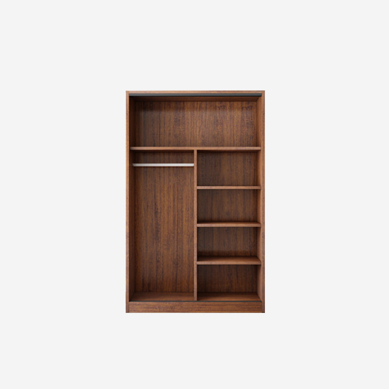 Solid Wood Frame Wardrobe Freestanding Wardrobe with Sliding Doors