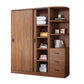 Solid Wood Frame Wardrobe Freestanding Wardrobe with Sliding Doors