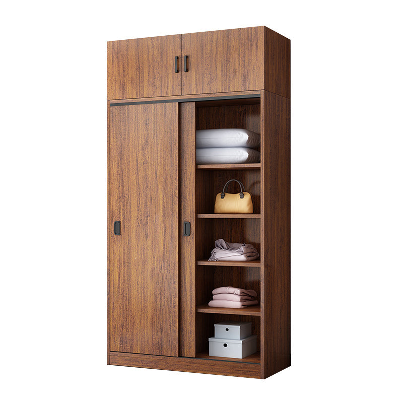Solid Wood Frame Wardrobe Freestanding Wardrobe with Sliding Doors