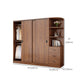 Solid Wood Frame Wardrobe Freestanding Wardrobe with Sliding Doors