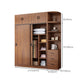 Solid Wood Frame Wardrobe Freestanding Wardrobe with Sliding Doors
