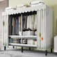 Metal Frame Freestanding Wardrobe Foldable Wardrobe with Garment Rod