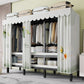 Metal Frame Freestanding Wardrobe Foldable Wardrobe with Garment Rod