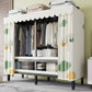Metal Frame Freestanding Wardrobe Foldable Wardrobe with Garment Rod