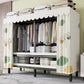 Metal Frame Freestanding Wardrobe Foldable Wardrobe with Garment Rod
