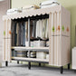 Metal Frame Freestanding Wardrobe Foldable Wardrobe with Garment Rod