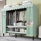Metal Frame Freestanding Wardrobe Foldable Wardrobe with Garment Rod