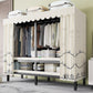 Metal Frame Freestanding Wardrobe Foldable Wardrobe with Garment Rod