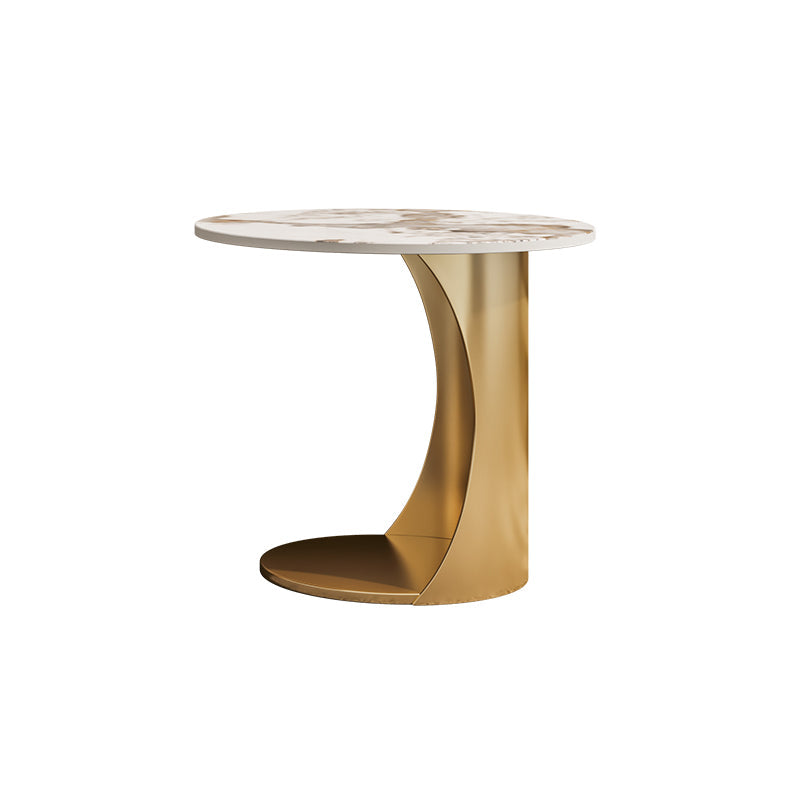 Round Coffee Table Cross Legs Coffee Table Set with Metal Legs 20"L x 20"W x 22"H Gold Clearhalo 'Coffee & Accent Tables' 'Coffee Tables' 'coffee_tables' 'furn' 'furn_coffee_tables' 'Furniture' 'Living Room Furniture' 7322751