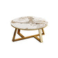 Round Coffee Table Cross Legs Coffee Table Set with Metal Legs Gold Clearhalo 'Coffee & Accent Tables' 'Coffee Tables' 'coffee_tables' 'furn' 'furn_coffee_tables' 'Furniture' 'Living Room Furniture' 7322756