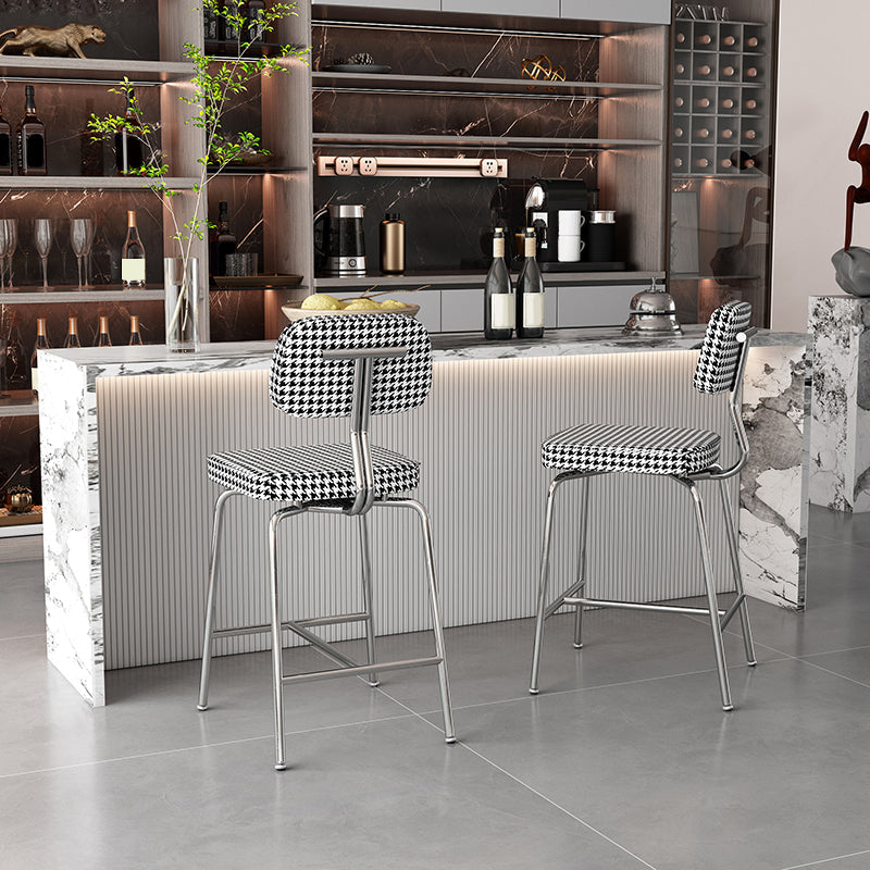 Sgabello da bar in stile moderno Sgabelli da bar con schienale in pelle per sala da pranzo
