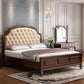 Mid-Century Modern Standard Bed Upholstered Headboard Espresso Panel Bed Clearhalo 'Bedroom Furniture' 'Beds' 'furn' 'furn_beds' 'Furniture' 7322913