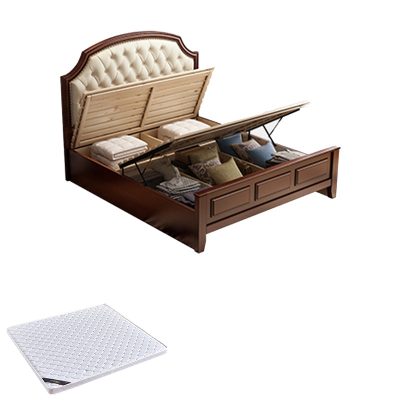 Mid-Century Modern Standard Bed Upholstered Headboard Espresso Panel Bed Lift Up Storage Bed & Mattress Clearhalo 'Bedroom Furniture' 'Beds' 'furn' 'furn_beds' 'Furniture' 7322915