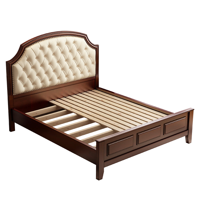 Mid-Century Modern Standard Bed Upholstered Headboard Espresso Panel Bed Panel Single Bed Clearhalo 'Bedroom Furniture' 'Beds' 'furn' 'furn_beds' 'Furniture' 7322920