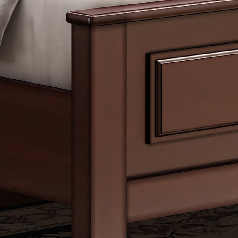 Mid-Century Modern Standard Bed Upholstered Headboard Espresso Panel Bed Clearhalo 'Bedroom Furniture' 'Beds' 'furn' 'furn_beds' 'Furniture' 7322922