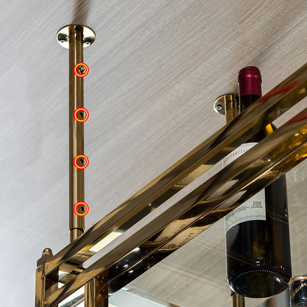 Glam hangende wijnrek roestvrijstalen wijnfles en glazen rek voor bar