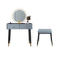 Scandinavian Lighted Mirror Makeup Vanity Desk in Wood Vanity Dressing Table Set Makeup Vanity & Mirror & Stools 31"L x 16"W x 30"H Grey Clearhalo 'Bedroom Furniture' 'furn' 'furn_makeup_vanities' 'Furniture' 'Makeup Vanities' 'makeup_vanities' 7323122