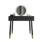 Scandinavian Lighted Mirror Makeup Vanity Desk in Wood Vanity Dressing Table Set Clearhalo 'Bedroom Furniture' 'furn' 'furn_makeup_vanities' 'Furniture' 'Makeup Vanities' 'makeup_vanities' 7323123