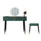 Scandinavian Lighted Mirror Makeup Vanity Desk in Wood Vanity Dressing Table Set Makeup Vanity & Mirror & Stools 39"L x 16"W x 30"H Green Clearhalo 'Bedroom Furniture' 'furn' 'furn_makeup_vanities' 'Furniture' 'Makeup Vanities' 'makeup_vanities' 7323135