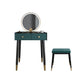 Scandinavian Lighted Mirror Makeup Vanity Desk in Wood Vanity Dressing Table Set Makeup Vanity & Mirror & Stools 24"L x 16"W x 30"H Green Clearhalo 'Bedroom Furniture' 'furn' 'furn_makeup_vanities' 'Furniture' 'Makeup Vanities' 'makeup_vanities' 7323137