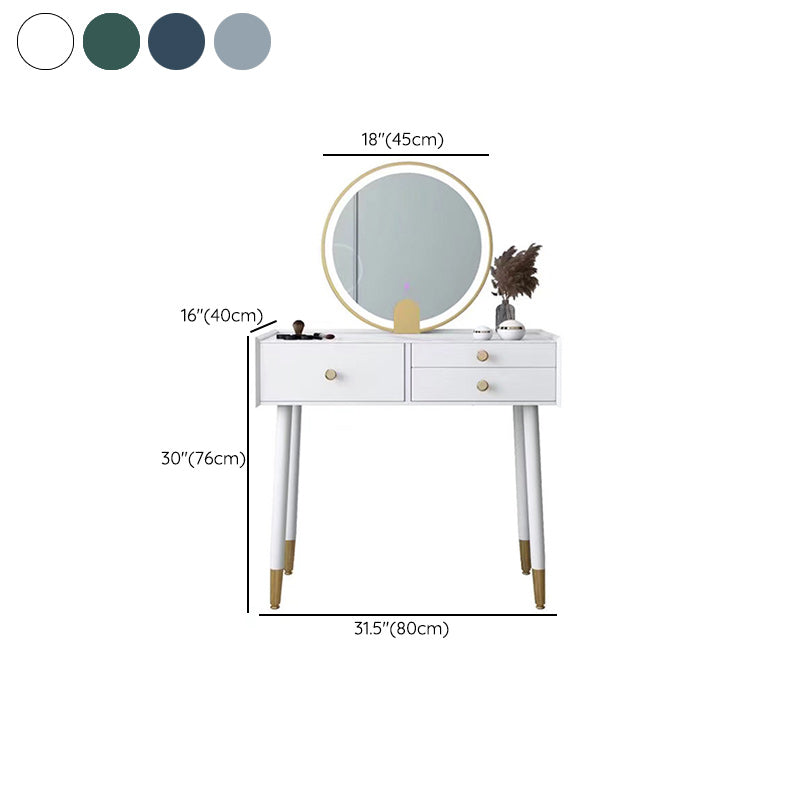 Scandinavian Lighted Mirror Makeup Vanity Desk in Wood Vanity Dressing Table Set Clearhalo 'Bedroom Furniture' 'furn' 'furn_makeup_vanities' 'Furniture' 'Makeup Vanities' 'makeup_vanities' 7323141
