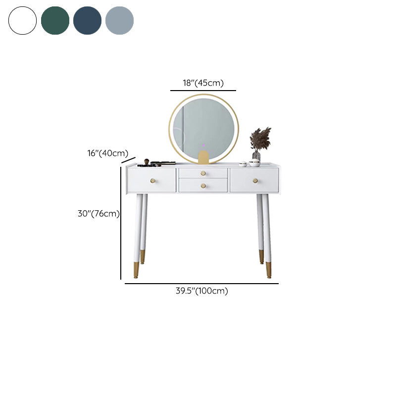Scandinavian Lighted Mirror Makeup Vanity Desk in Wood Vanity Dressing Table Set Clearhalo 'Bedroom Furniture' 'furn' 'furn_makeup_vanities' 'Furniture' 'Makeup Vanities' 'makeup_vanities' 7323142