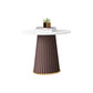 Slate Round Coffee Table Pedestal Coffee Cocktail Table for Living Room 23.6"L x 23.6"W x 20"H Brown Clearhalo 'Coffee & Accent Tables' 'Coffee Tables' 'coffee_tables' 'furn' 'furn_coffee_tables' 'Furniture' 'Living Room Furniture' 7323198