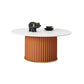 Slate Round Coffee Table Pedestal Coffee Cocktail Table for Living Room 31.5"L x 31.5"W x 16"H Orange Clearhalo 'Coffee & Accent Tables' 'Coffee Tables' 'coffee_tables' 'furn' 'furn_coffee_tables' 'Furniture' 'Living Room Furniture' 7323200
