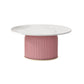 Slate Round Coffee Table Pedestal Coffee Cocktail Table for Living Room 31.5"L x 31.5"W x 16"H Pink Clearhalo 'Coffee & Accent Tables' 'Coffee Tables' 'coffee_tables' 'furn' 'furn_coffee_tables' 'Furniture' 'Living Room Furniture' 7323201