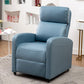 Contemporary Metal Frame Standard Recliner Solid Color Faux Leather Recliner Chair Blue Clearhalo 'Chairs & Seating' 'furn' 'furn_recliners' 'Furniture' 'Living Room Furniture' 'Recliners' 7323211