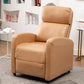 Contemporary Metal Frame Standard Recliner Solid Color Faux Leather Recliner Chair Champagne Clearhalo 'Chairs & Seating' 'furn' 'furn_recliners' 'Furniture' 'Living Room Furniture' 'Recliners' 7323217